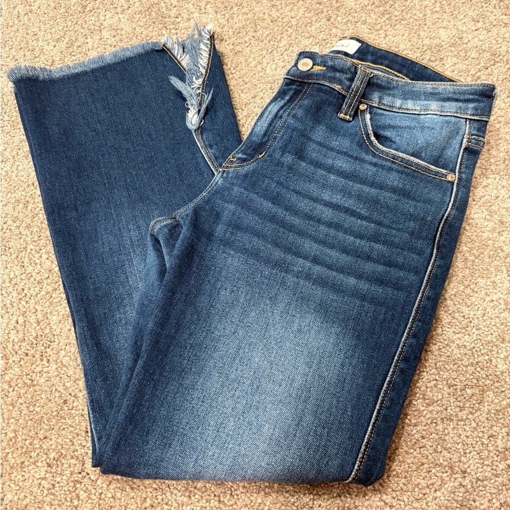 KanCan Wide Leg Cropped Jeans - Picture 1 of 5